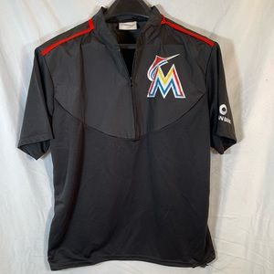 Vintage Florida Marlins MLB Baseball Mens Size L 1/4 Zip Pullover